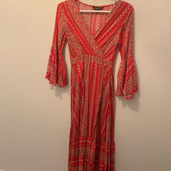 Orange Pattern Dress - Picture 1 of 8
